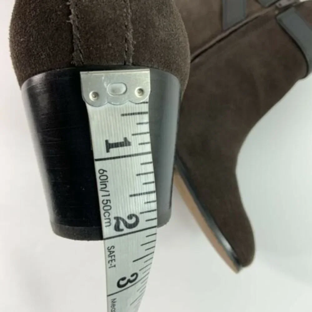 Coach Suede Signature Coach Lock Harness Block Heel 8.5